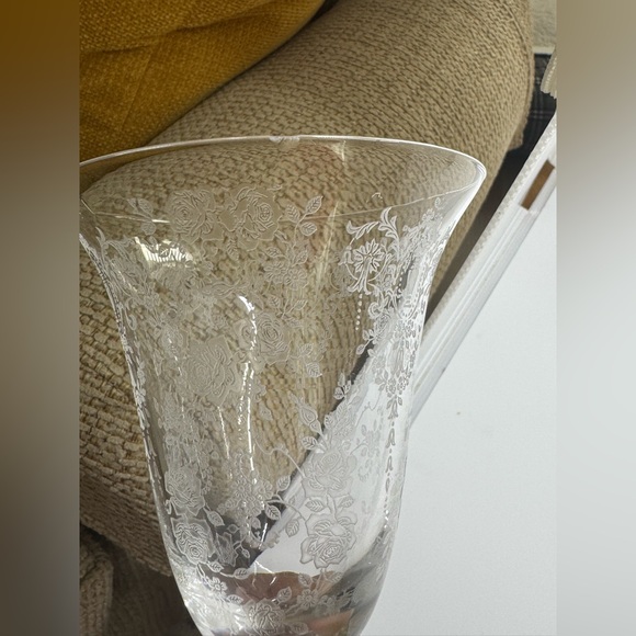 Tiffin Cherokee Rose Water Goblets Set Of 2 *READ* - Picture 11 of 12